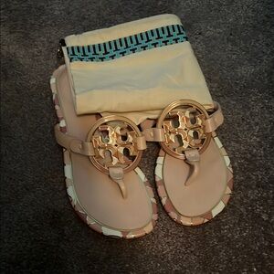 Tory Burch Women's Sandals - Gold and Cream